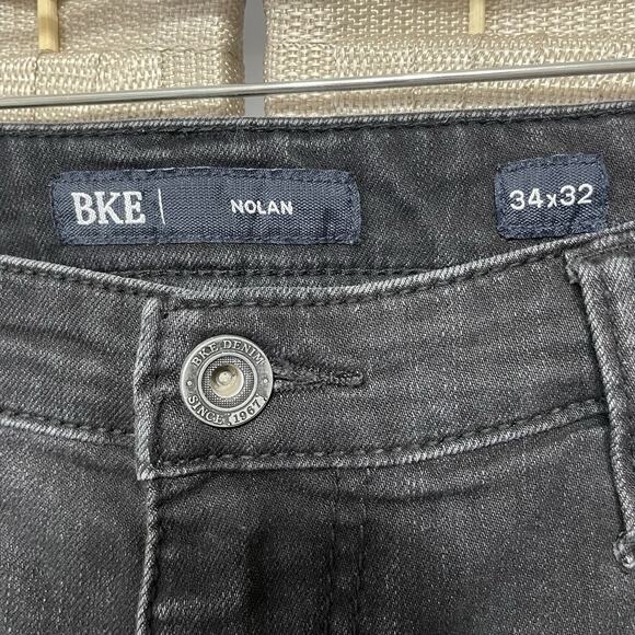 BKE NOLAN Straight Leg Jeans Men’s 34X32 Black Faded Wash Stretch Denim - Picture 7 of 10